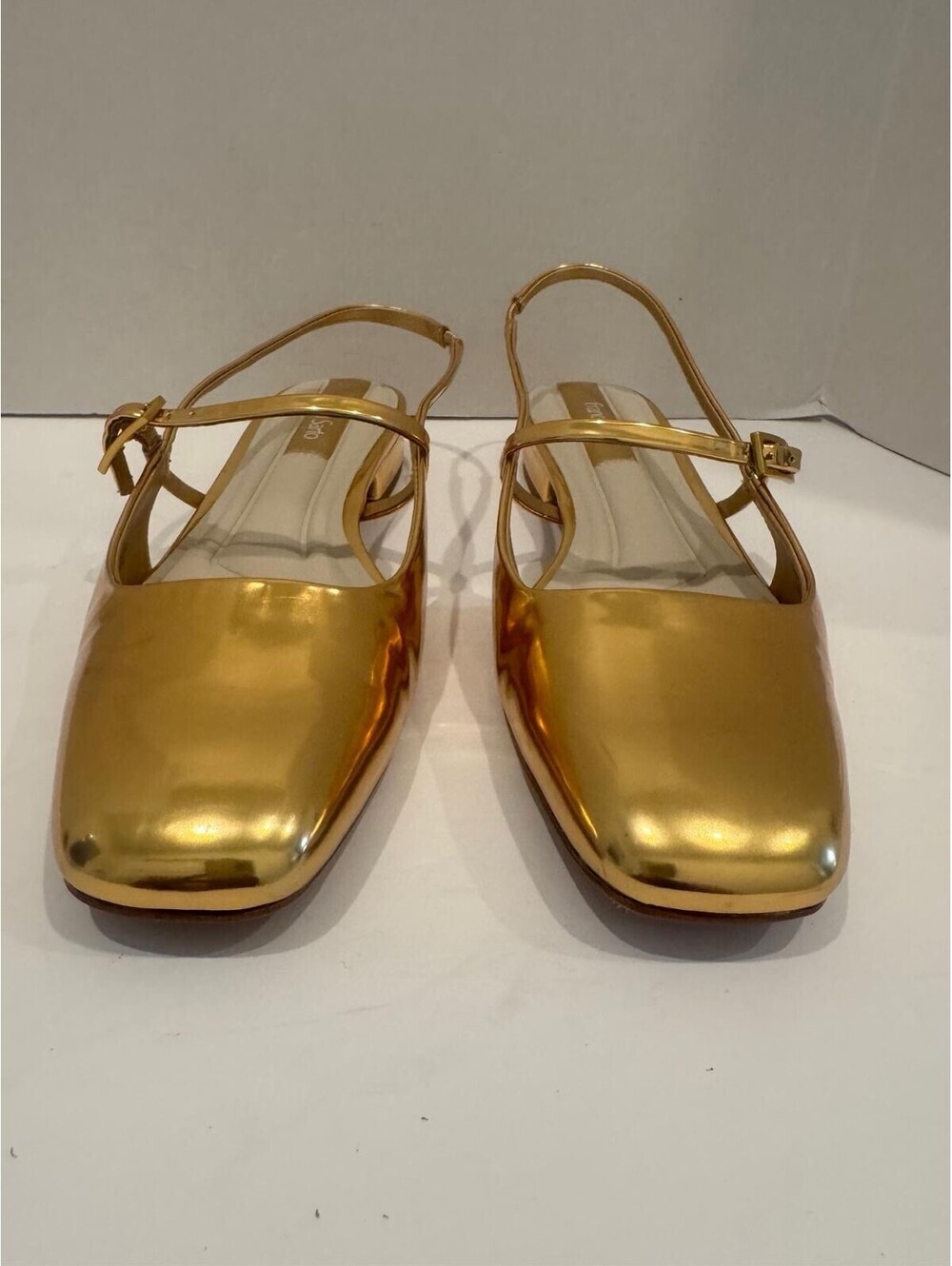 Franco Sarto “Destin” Slingback Mary Jane Flats — Metallic Gold| Size 10M